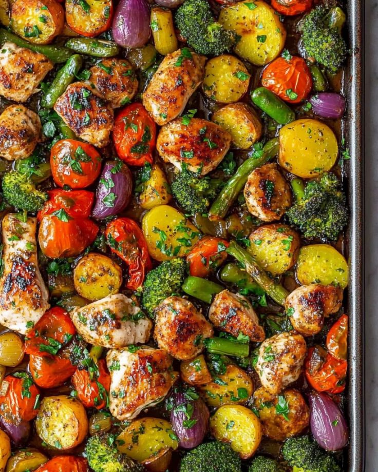 Balsamic Chicken & Veggie Sheet Pan Dinner
