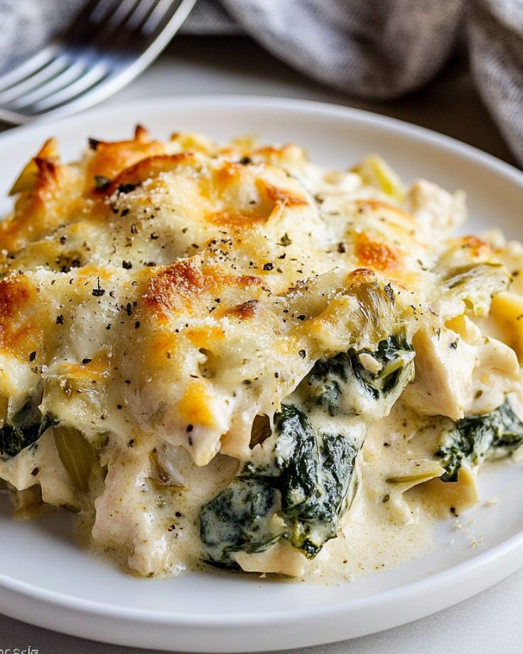 Chicken Florentine Artichoke Casserole