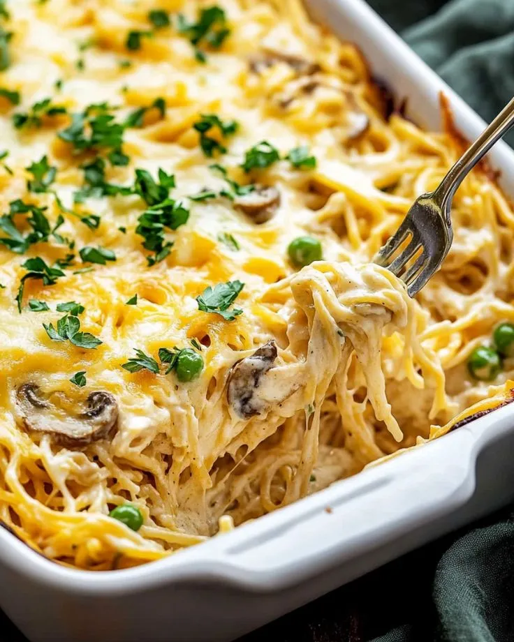 Creamy Chicken Tetrazzini Bake 6