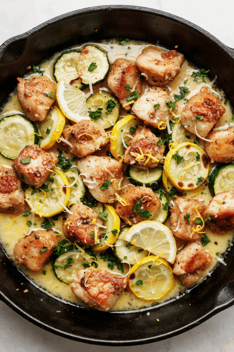 Skillet Lemon Parmesan Chicken and Zucchini 8