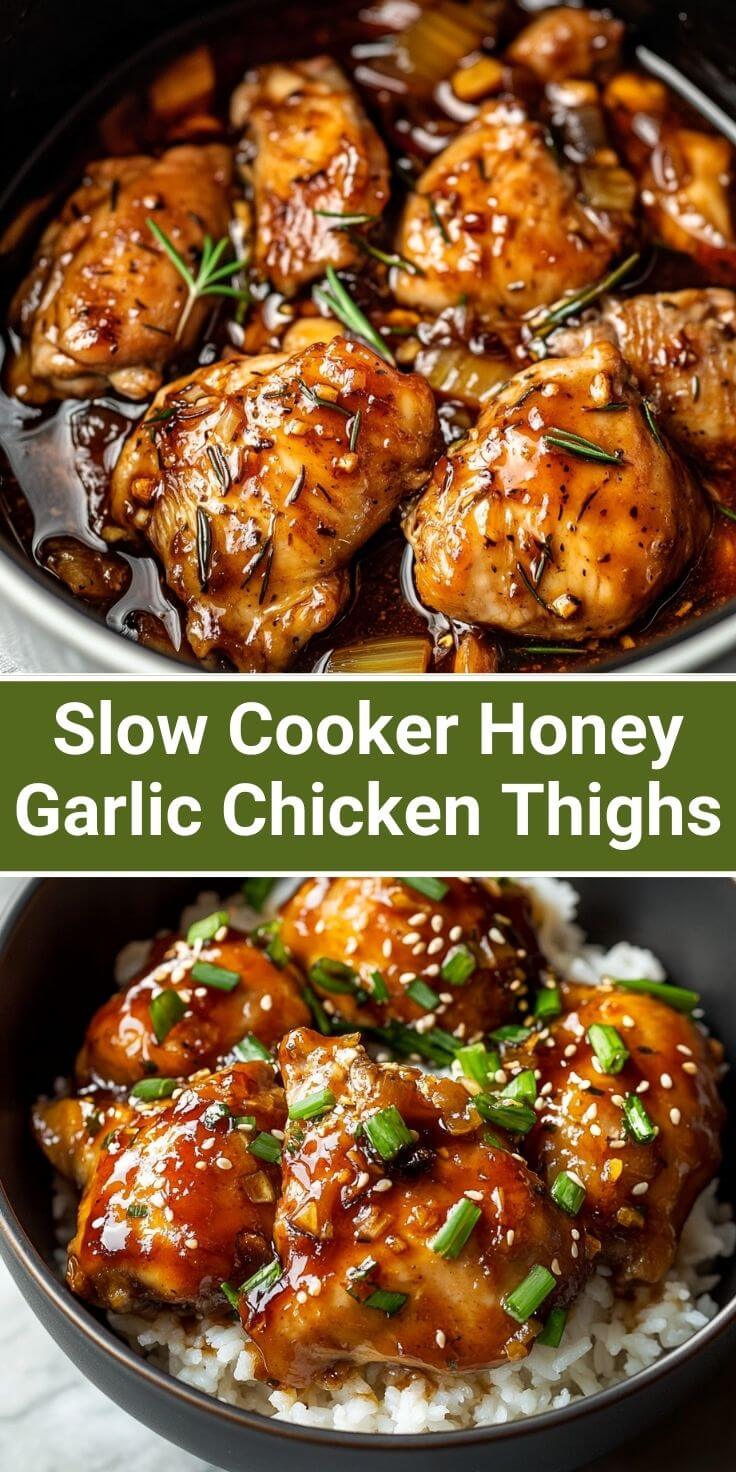 Slow Cooker Honey Garlic Chicken Thighs – savorandnest.com
