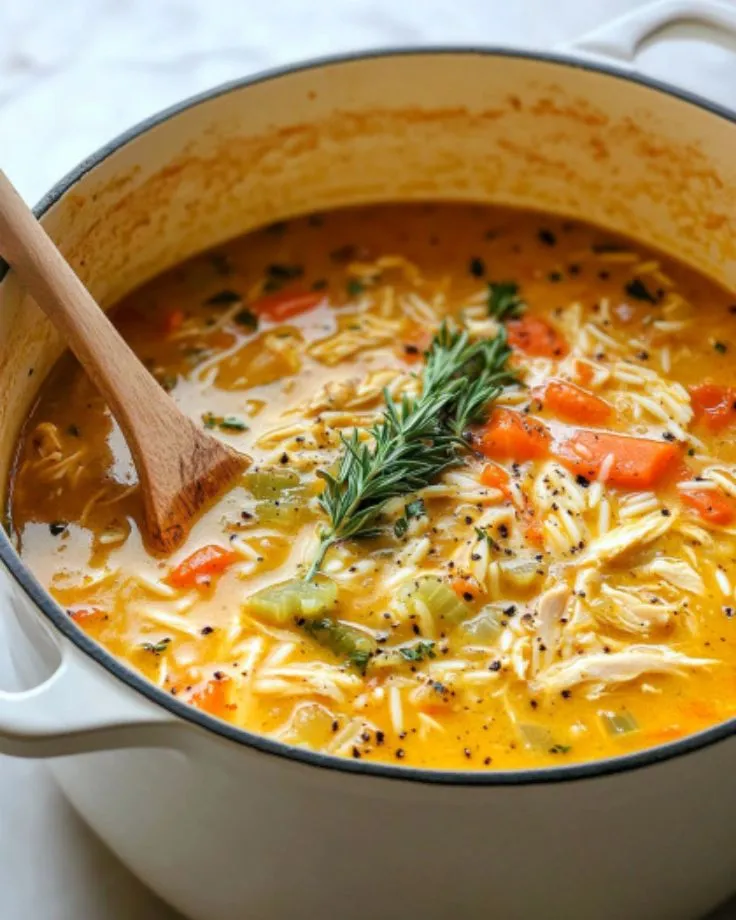 Lemon Chicken Orzo Soup 1