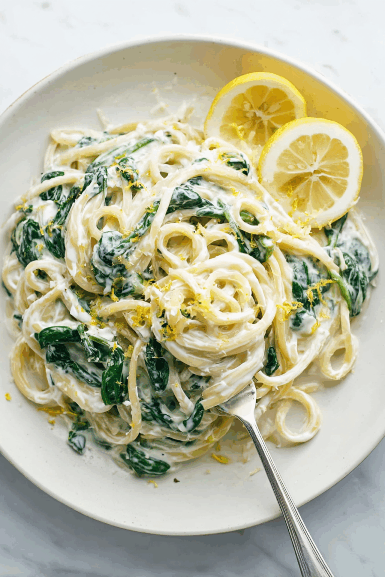 Creamy Lemon Ricotta Pasta with Spinach 2