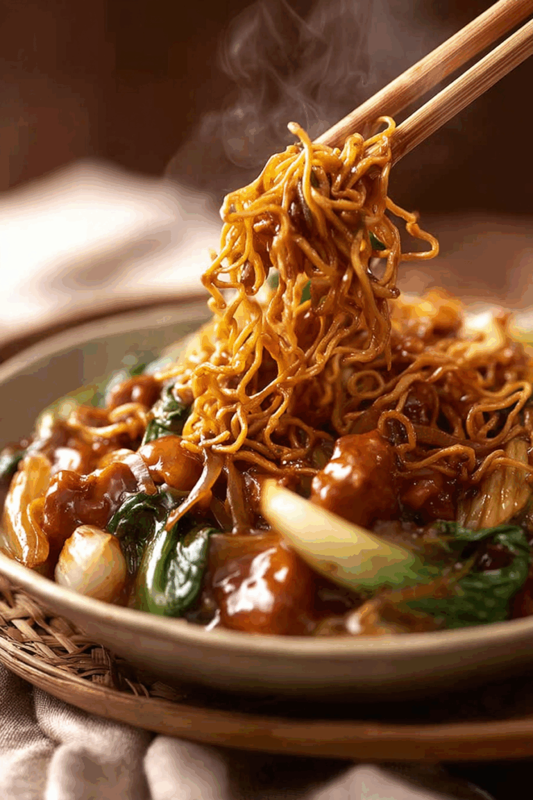 Crispy Noodles with Saucy Chicken & Vegetables Recipe 1