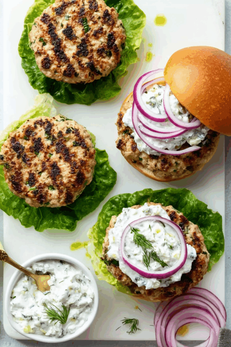 Quick Greek-Style Turkey Burgers with Creamy Tzatziki Sauce 3