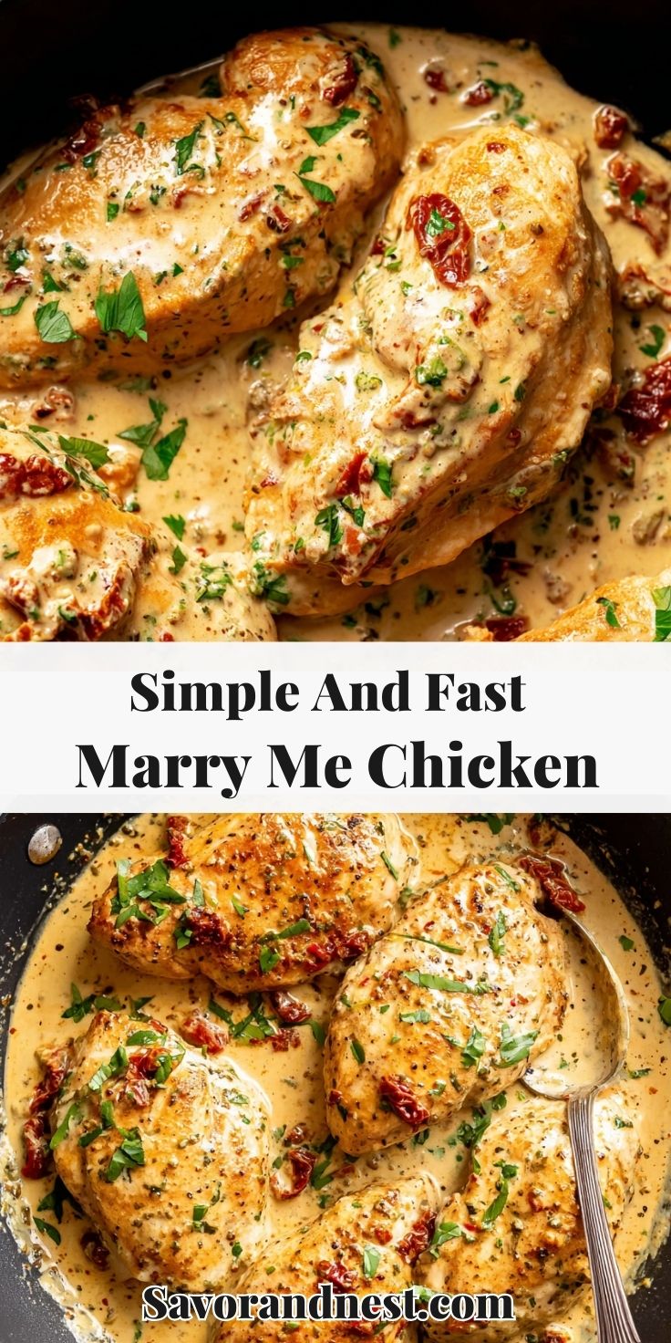 Simple And Fast Marry Me Chicken Dinner Recipe – savorandnest.com