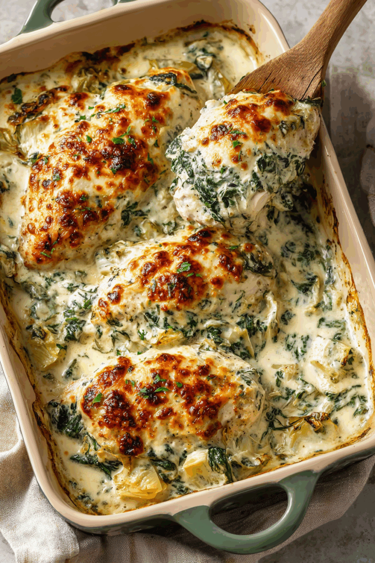 Creamy Spinach Artichoke Chicken Bake 5