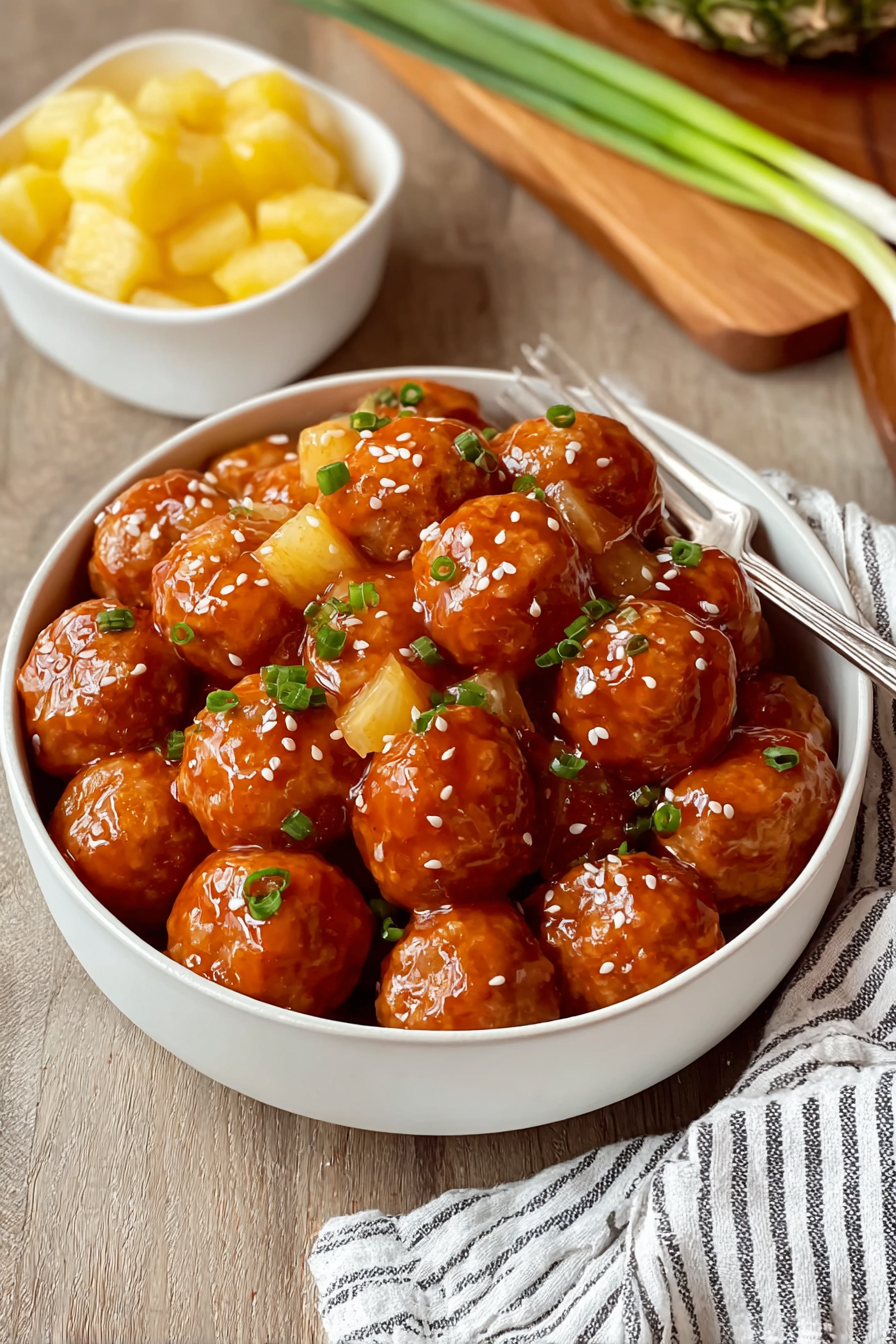 Easy Sweet & Tangy Meatballs with Pineapple Recipe 3
