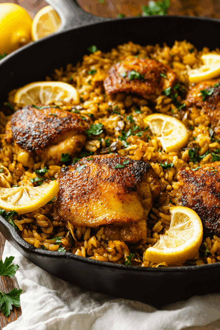 One-Pan Mediterranean Chicken & Rice Dinner Recipe 2