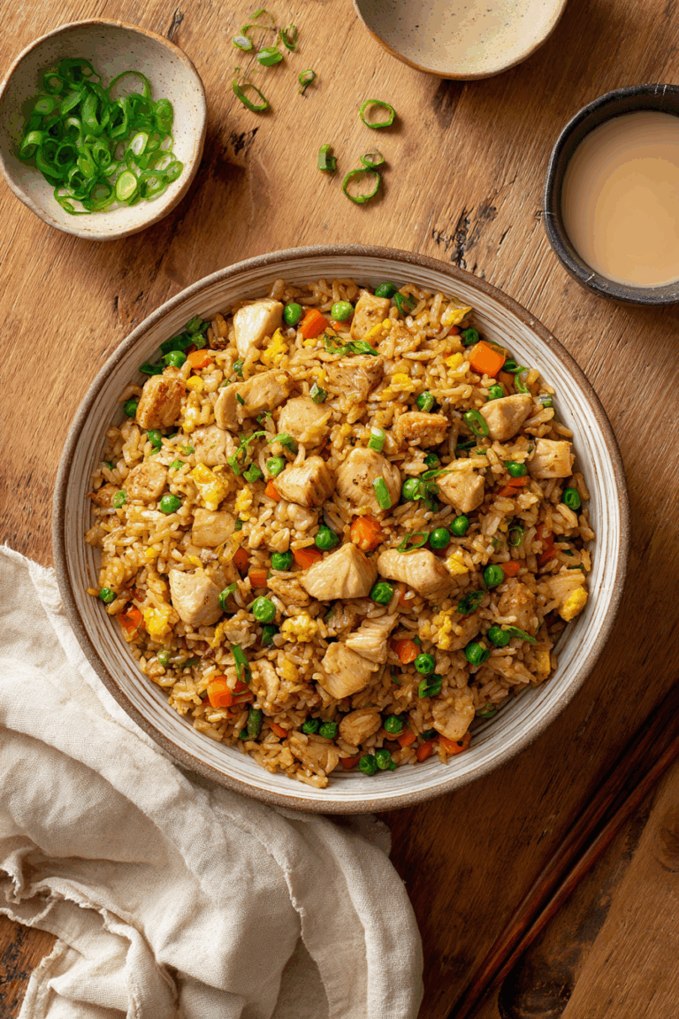 Savory Chicken Fried Rice & Vegetables 4