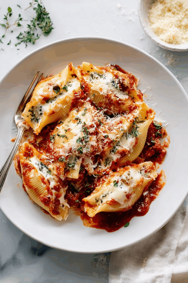 Creamy Stuffed Pasta Shells with Four Cheeses 2