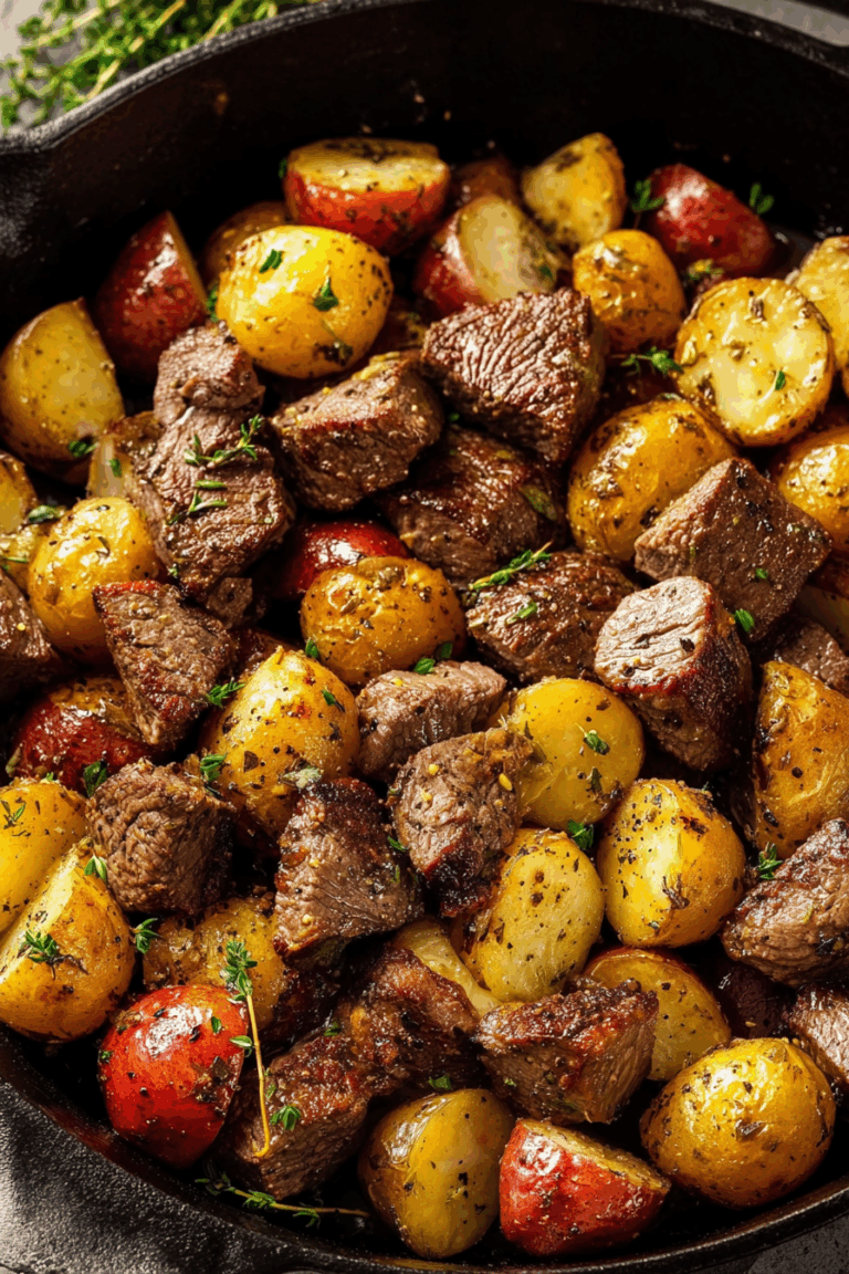 The Best Garlic Butter Steak Bites with Herb And Baby Potatoes 1