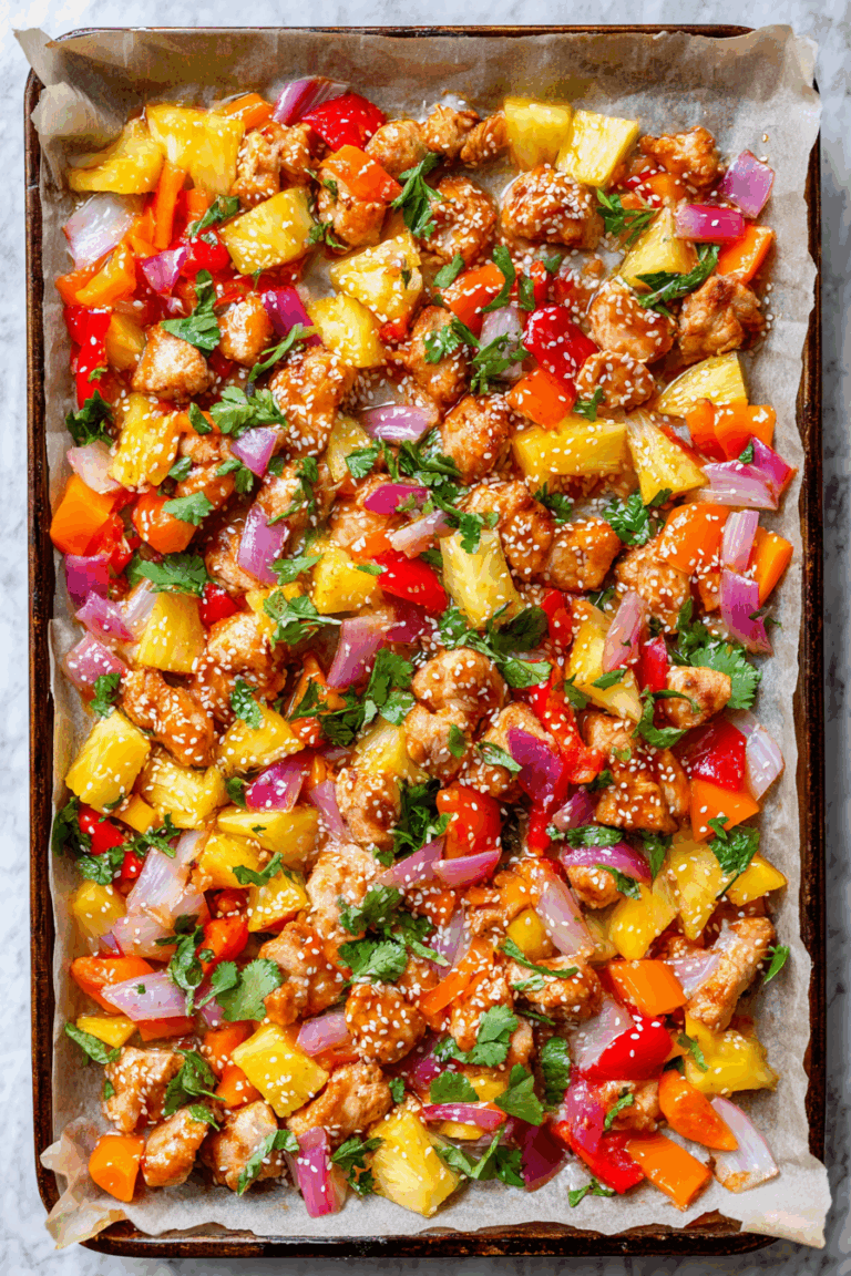 The Best Hawaiian Chicken Sheet Pan Meal 7