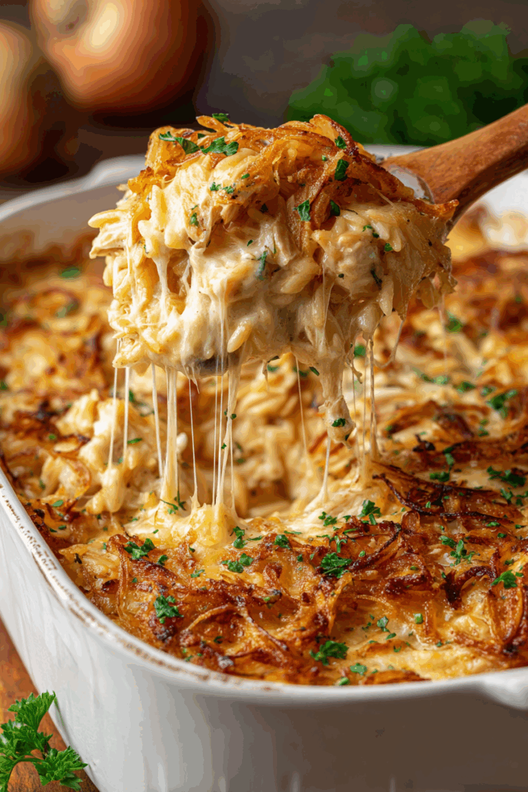 The Ultimate French Onion Chicken Orzo Casserole 3