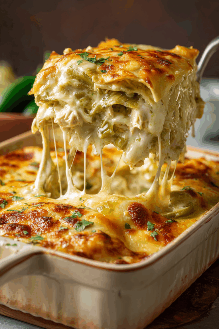 The Ultimate Green Chili Chicken Enchilada Casserole 8
