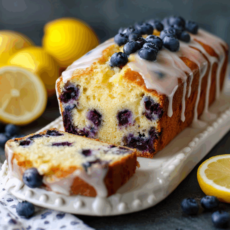 Moist Lemon Blueberry Loaf with Lemon Glaze 5