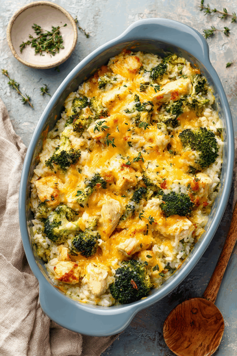 Dump-and-Bake Chicken Broccoli Rice Casserole 9