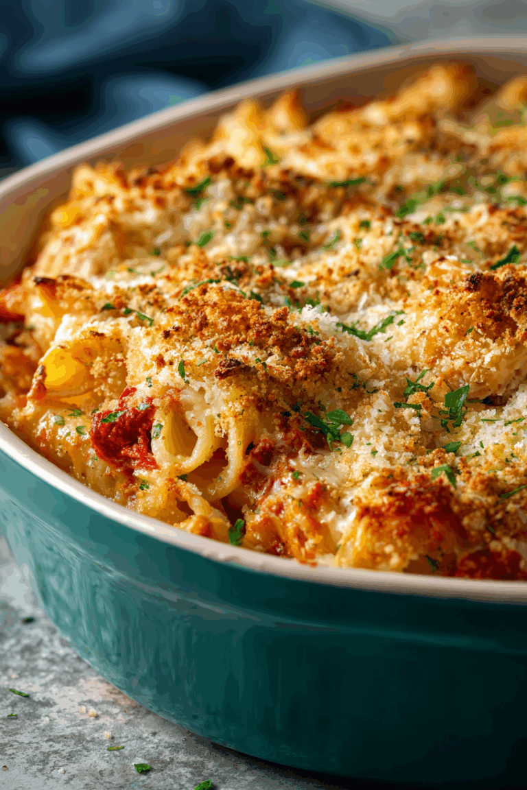 Dump and Bake Chicken Parm Pasta 7