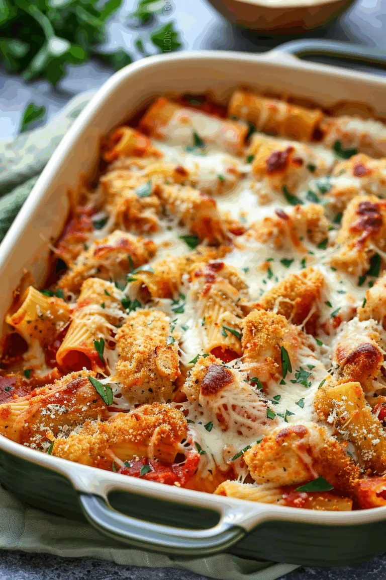 Easy Dump And Bake Chicken Parmesan Casserole 1