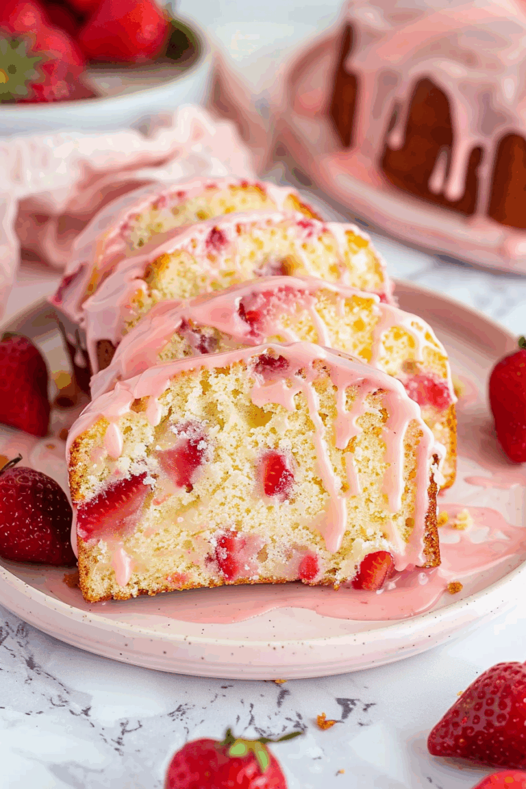 Easy Single-Bowl Strawberry Yogurt Pound Cake 4