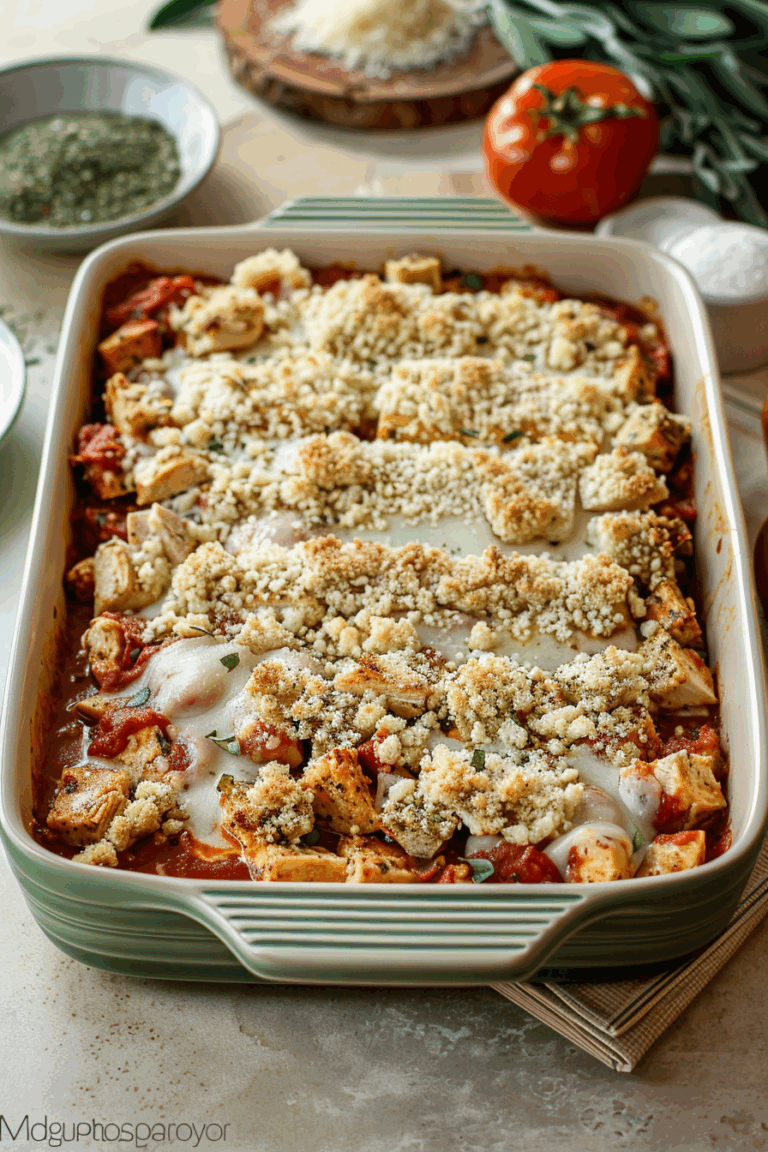 The Easiest Dump and Bake Chicken Parmigiana 7