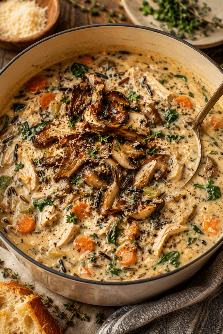 Chicken Wild Rice Soup with Roasted Mushrooms 20