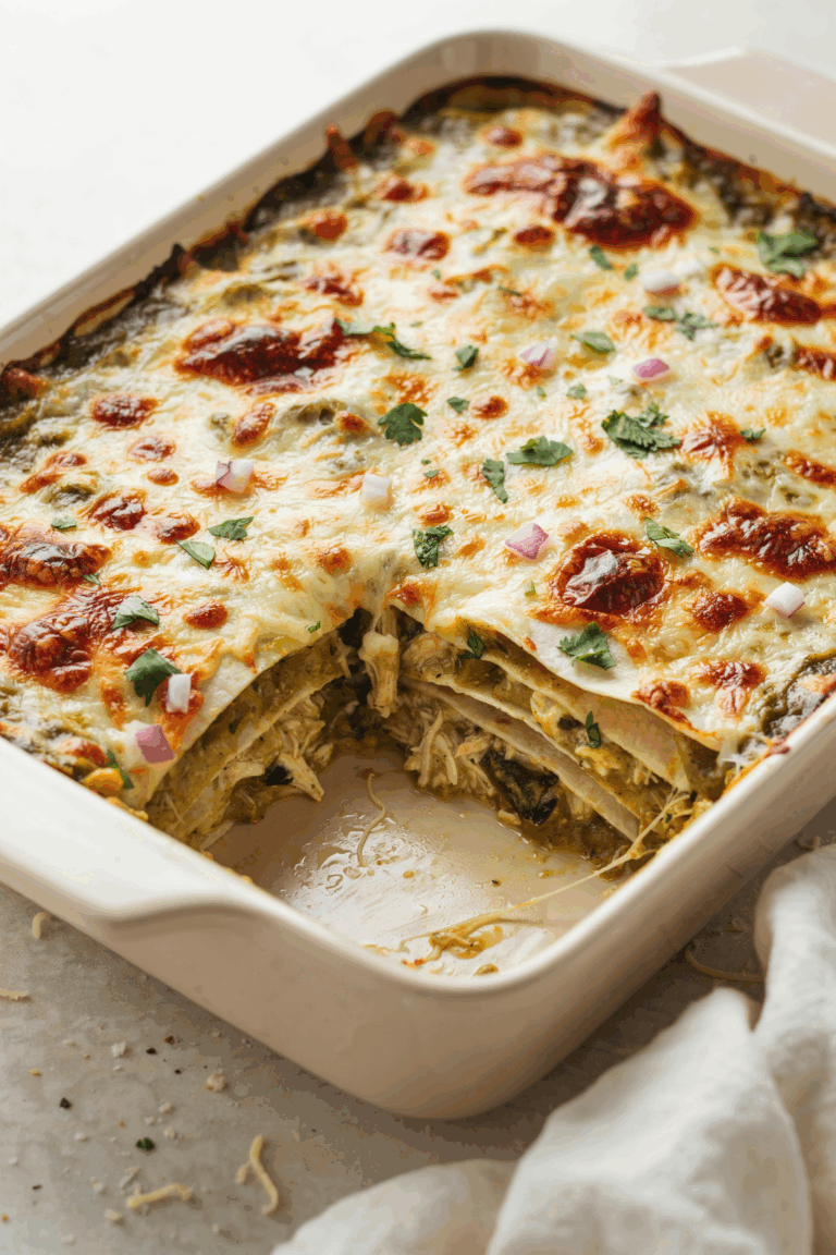 Creamy Green Chile Chicken Enchilada Casserole Built From Scratch 10