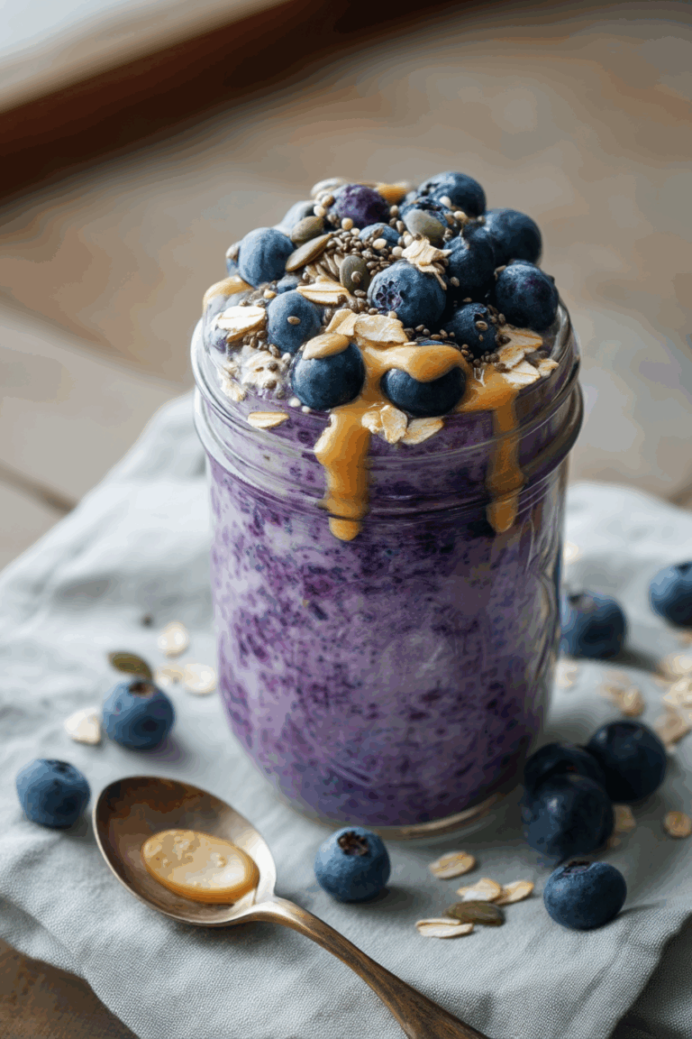 Esy Fast Blueberry Overnight Oats with Chia Seeds 3