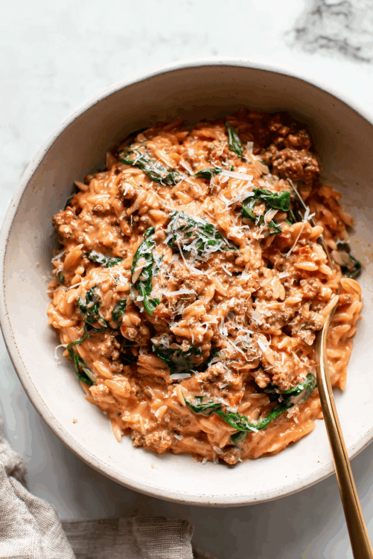 Ground Beef Orzo in Creamy Tomato Sauce 2