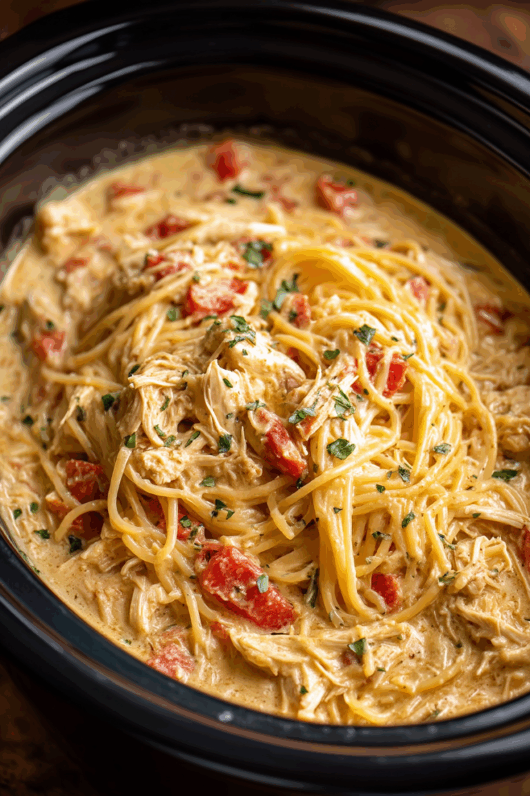 Slow Cooker Cheesy Chicken Spaghetti 4