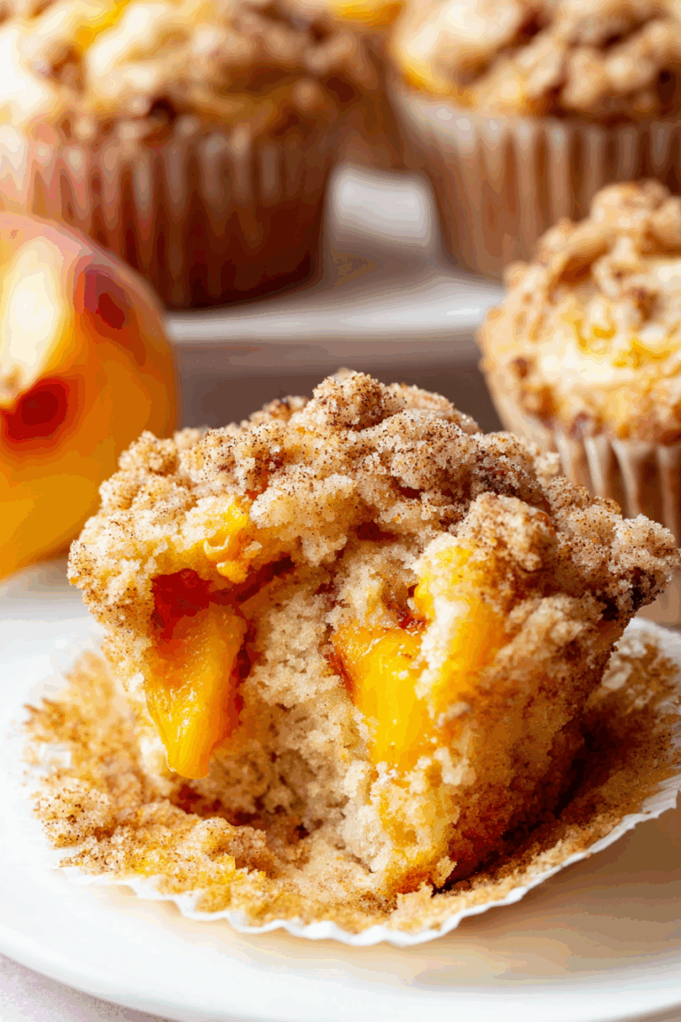 Soft and Rich Peach Muffins 5